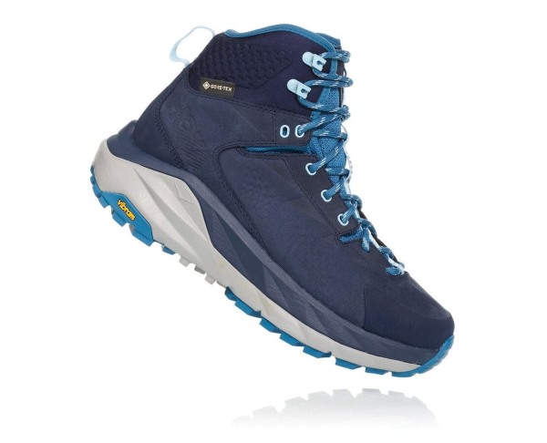 Hoka One One Kaha GORE-TEX Womens UK - Black / Blue Walking Boots - JOGUY8307